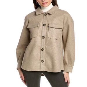 AVEC LES FILLES Tan Wool Shacket Coat
